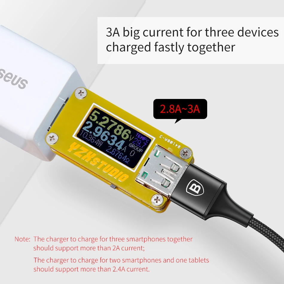 Baseus 2 в 1 Micro usb type C кабель для samsung Xiaomi мульти быстрое зарядное устройство кабель 3 в 1 Microusb кабель для мобильного телефона для iPhone