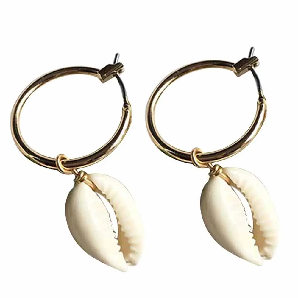 Модные женские туфли Sea Shell Серьги Huggie себе летние пляжные вечерние ювелирные
