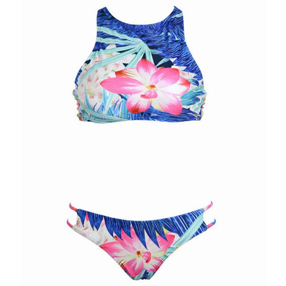 2019 большого размера в цветочек Купальники пуш-ап бикини набор сексуальный бандо