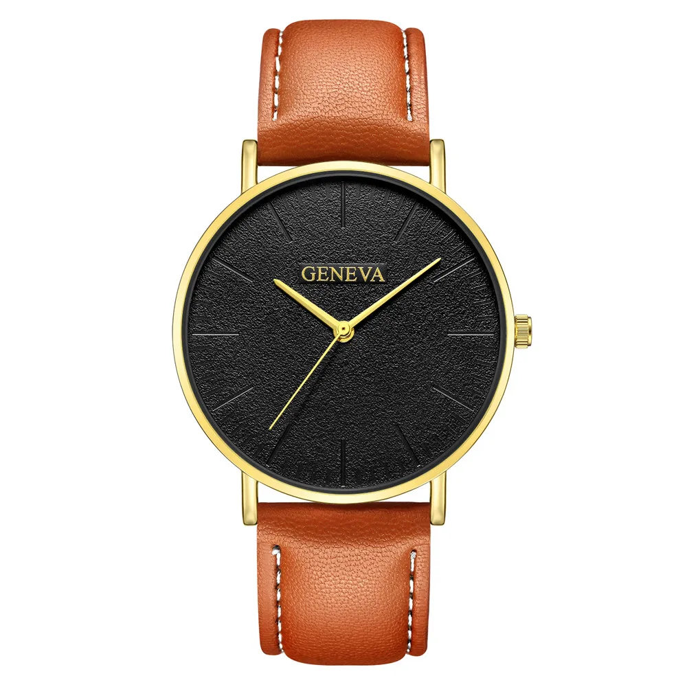 GENEVA Watch Men Watches Ultra Thin Leather Clock Male Quartz Simple Design Wristwatch relogio masculino reloj hombre | Наручные часы