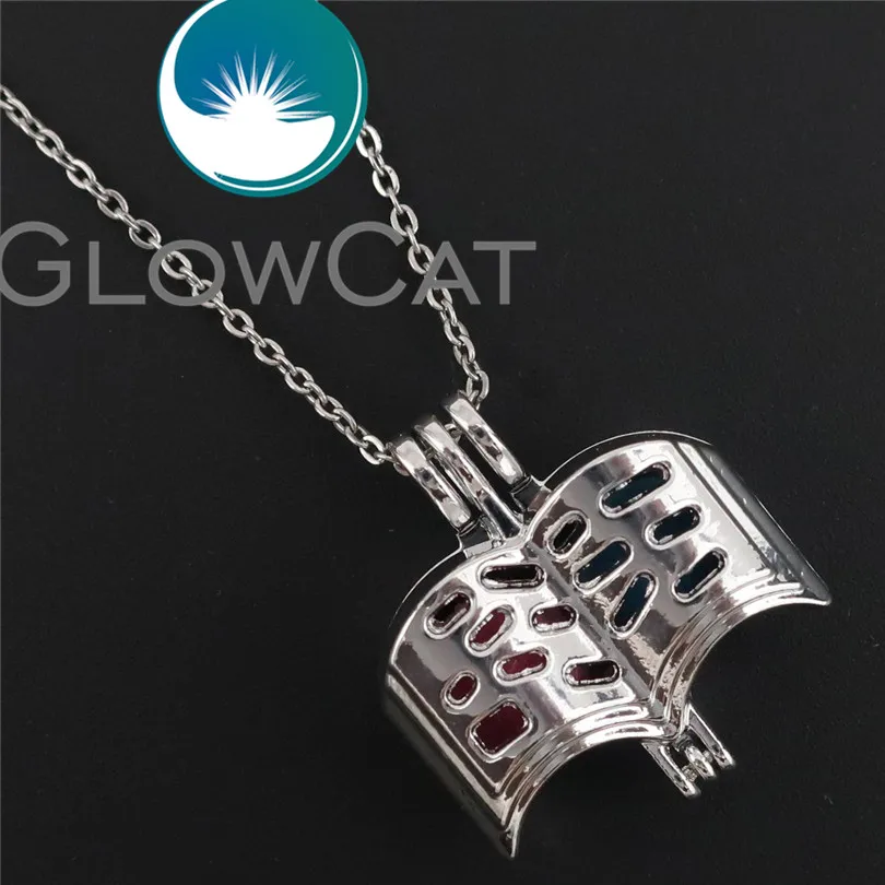 R-K630 Серебряное украшение книга клетка диффузор для эфирных масел Жемчужница
