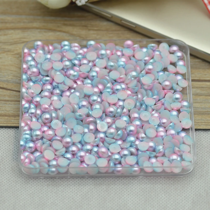 Новинка распродажа голубой розовый модный цвет Круглый с плоской задней частью