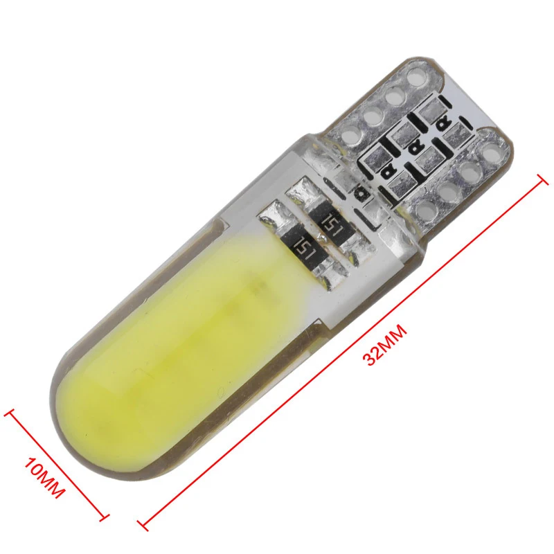 1X T10 194 2825 WY5W W5W COB LED силикагель водонепроницаемый клиновидный свет салона
