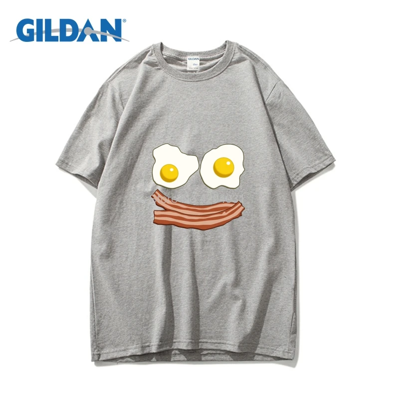 Мультфильм бекон и яйца футболка 2018 100% хлопок красная бренд-Костюмы негабаритных