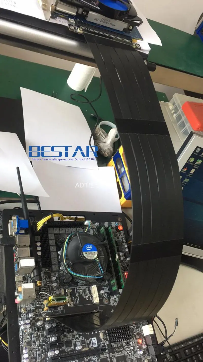 Райзер x16 PCI E 16 до карта удлинитель с углом поворота 3 0 5 см 60 80 1 м 100 pcie 16x левым