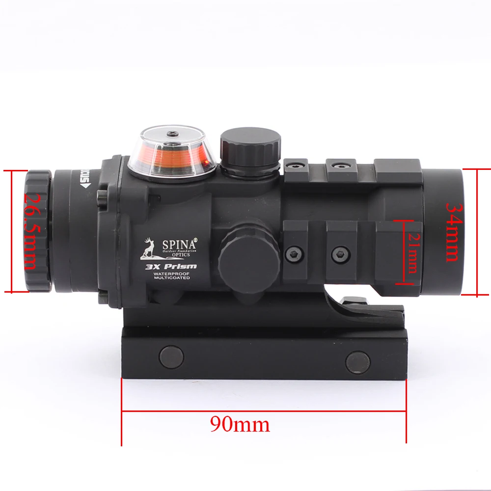 Тактический Оптический прицел SPINA OPTICS оптический с красной призмой 3x32 Gp01 для
