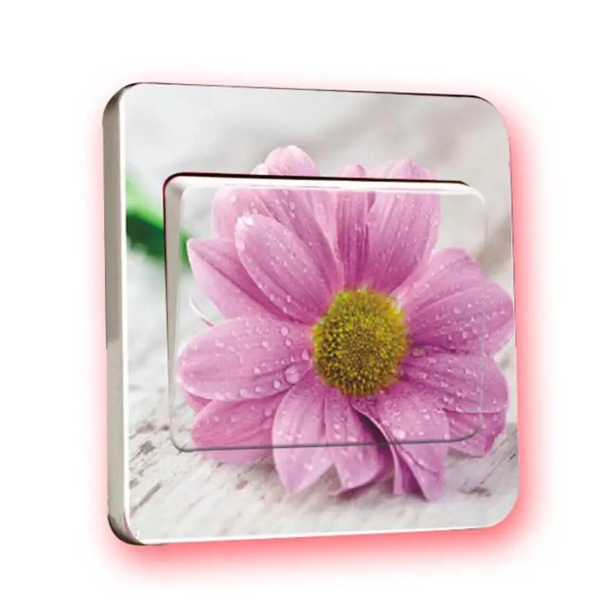 1 шт. фиолетовые цветы закрытое прибытие Современный Стикер переключатель