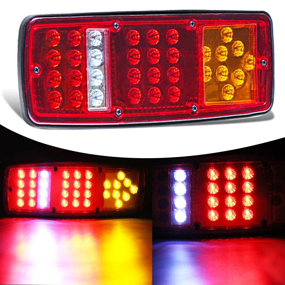 

KEYECU пара 12/24 в RV ATV грузовик 36LED красный белый-янтарный Интегрированный задний фонарь указатель поворота ходовая лампа