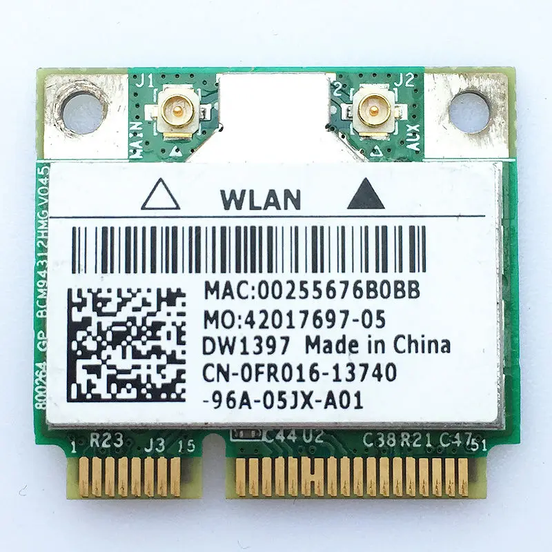 DW1397 BCM94312HMG Wi Fi Фрези для Dell FR016 KW770 BRCM1030 54 Мбит/с Половина Mini PCI E модуль карты 1440