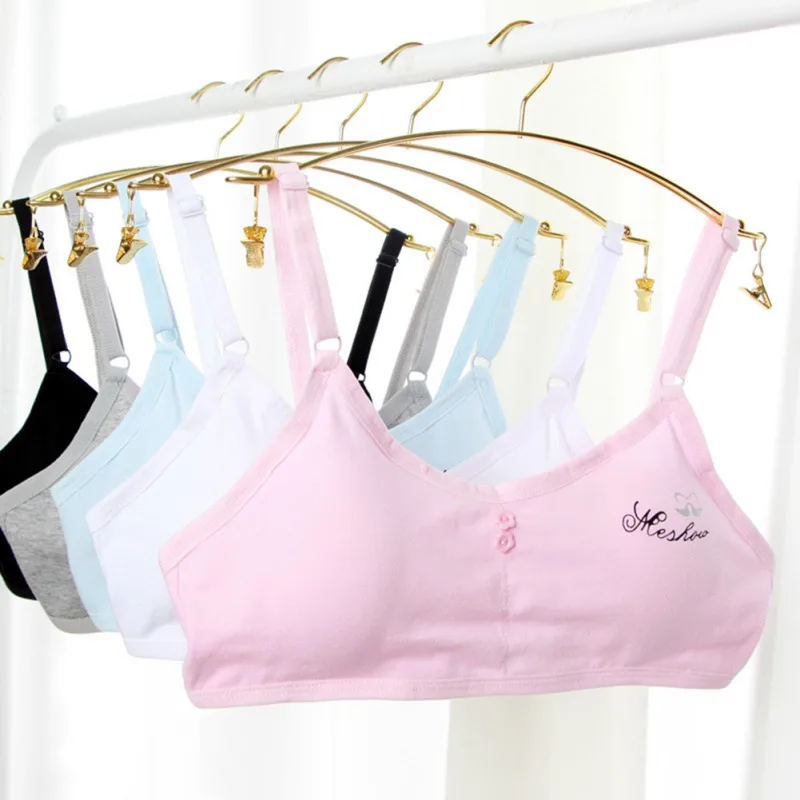 Ropa interior para chicas adolescentes, nuevo Sujetador de algod&oacute;n suave acolchado, para Yoga, deportes, correr, transpirable, 8-18 a&ntilde;os-0