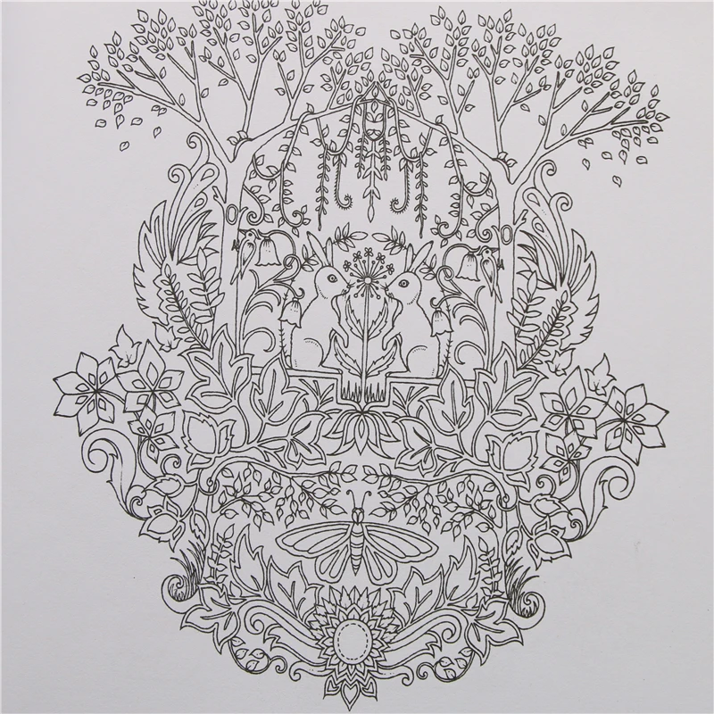 24 страницы с зачарованным лесом английское издание книжка раскраска для детей