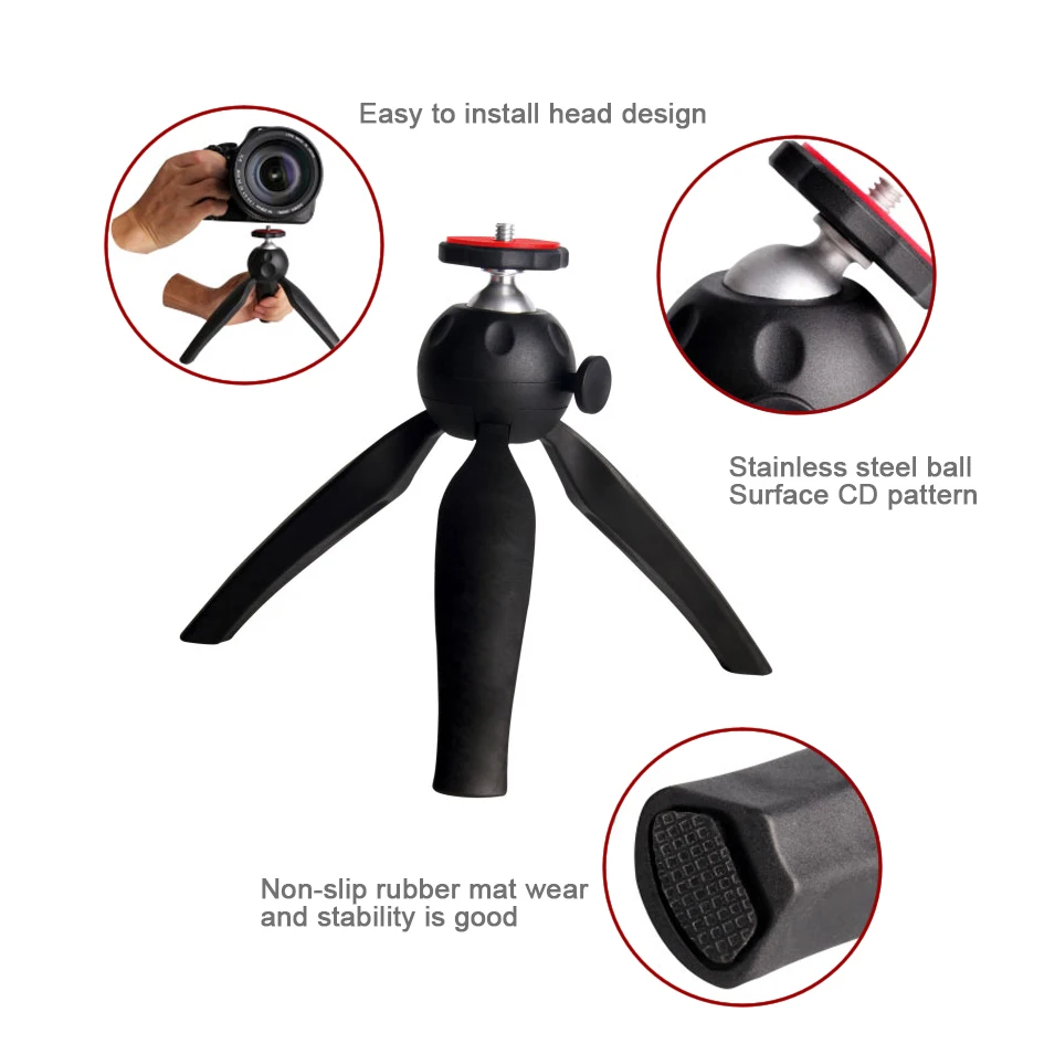 Мини настольный штатив Трипод ALUMOTECH стабилизатор с шаровой головкой винтом 1/4