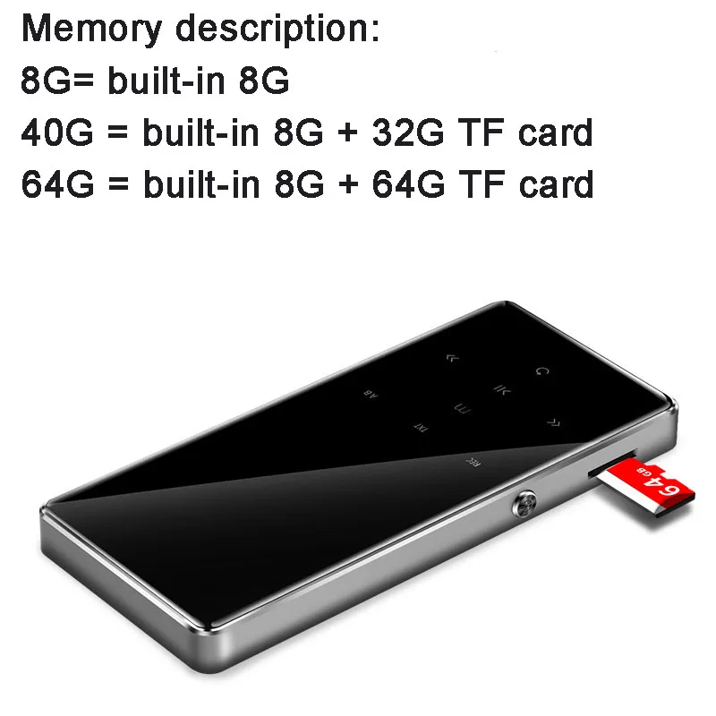 2 4-дюймовый экран Bluetooth 4 металлический HIFI MP3-плеер без потерь мини Mp3 портативный