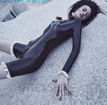 Цельный сексуальный женский латексный плотный Натуральный гель черная