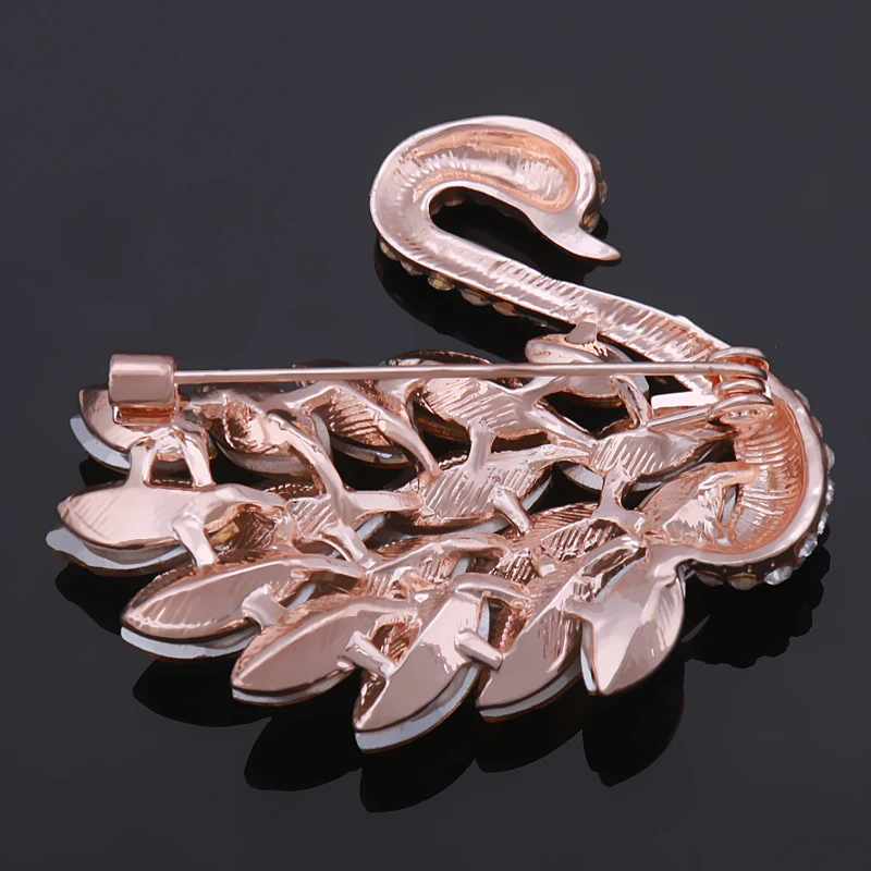 Женская элегантная брошь в форме лебедя свадебная Хрустальная животного