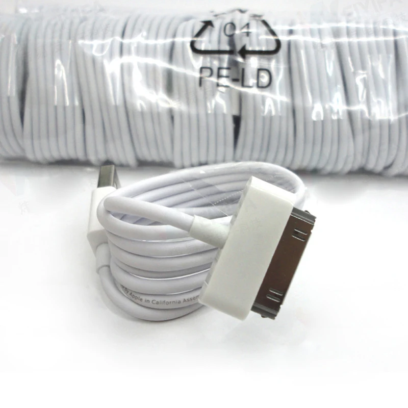 10 шт./лот для iPhone 4, 4S, 3g, S, 3g, iPad 1, 2, 3, iPod Nano itouch, 30 Pin, высококачественный кабель для быстрой зарядки, адаптер, шнур для синхронизации данных