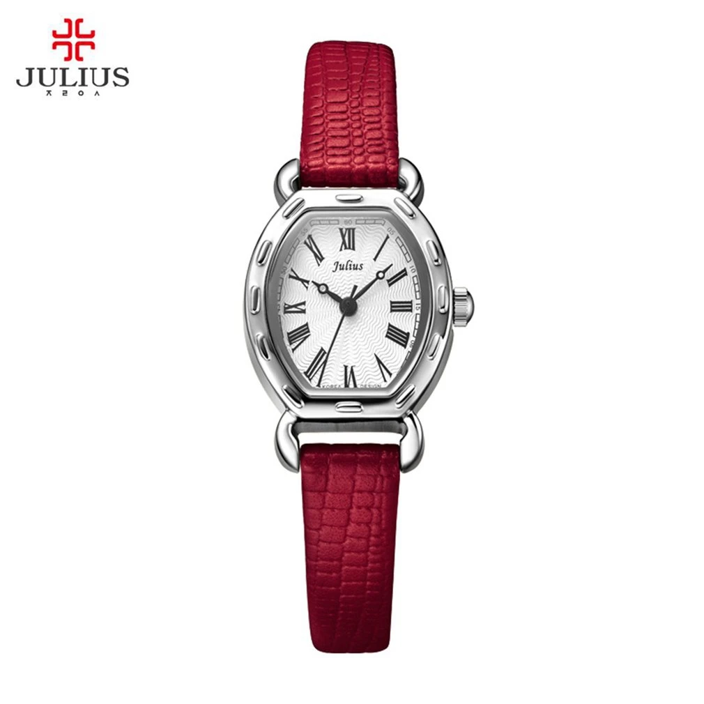 JULIUS Small Dial Rome Number Leather Strap Women's Quartz Watches with Gift Watch Case Relogio Feminino Montre | Наручные часы