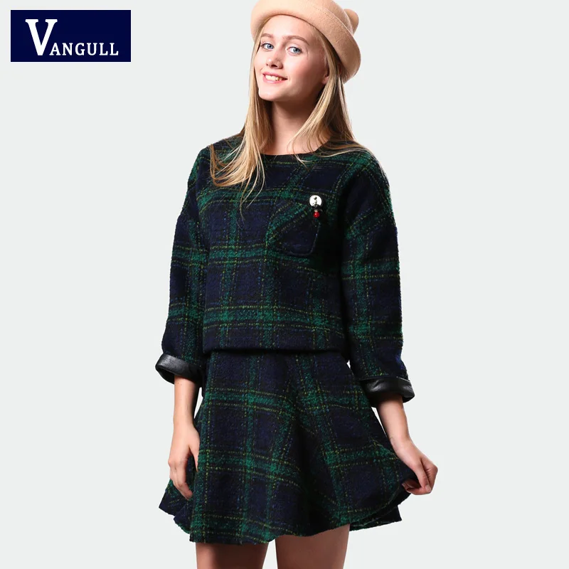 2016 Новая модная женская весенне Зимняя юбка и топ комплект из 2 предметов одежды