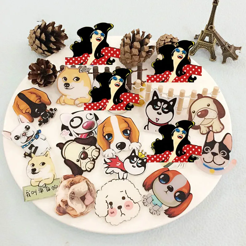 1 ШТ. Собака Форме Значки Kawaii Собаки Акриловая Значок Рюкзак Pin Украшения Пен | Дом