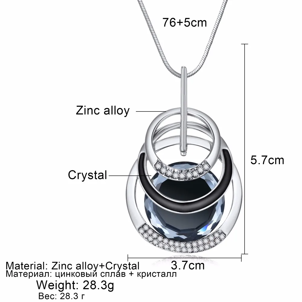 Женское колье FAMSHIN Длинные ожерелья и подвески для женщин круглое массивное