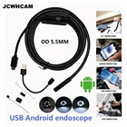 Камера-Эндоскоп JCWHCAM, 5 м, 3,5 м, 2 м, 1 м, мини-USB, Android, OTG, эндоскоп, IP67, водонепроницаемая камера-бороскоп с гибкой трубкой, OTG, USB