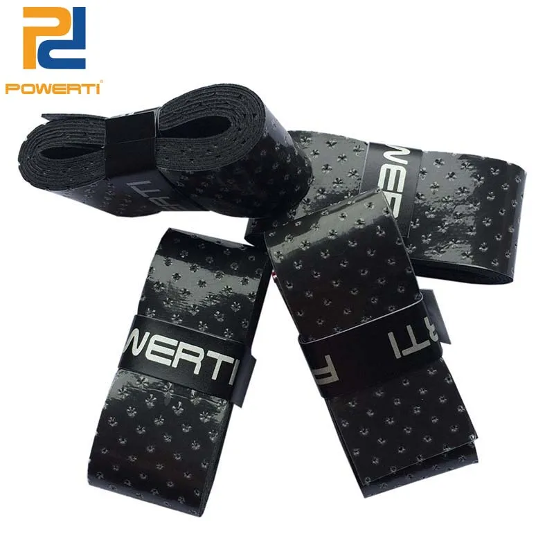 

POWERTI 15pcs/lot 0.7mm Stick Perforated Sweatband Overgrip Tennis Racket PU Overgrip Viscosity Breathable Grip for Badminton