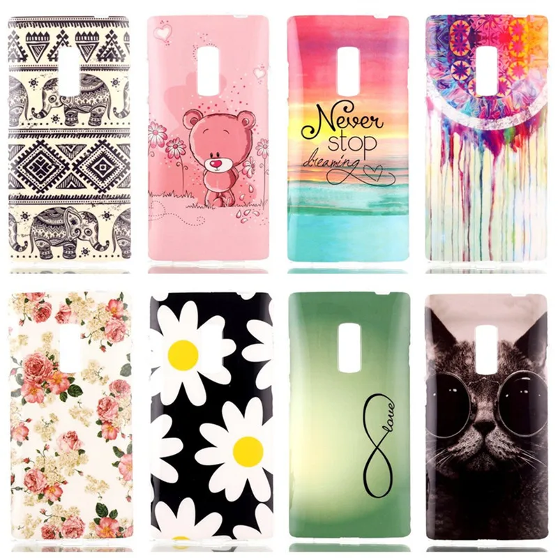 Задняя крышка ТПУ для OnePlus 2 один плюс два 1 + чехол телефона capinhas Para гель милый кот