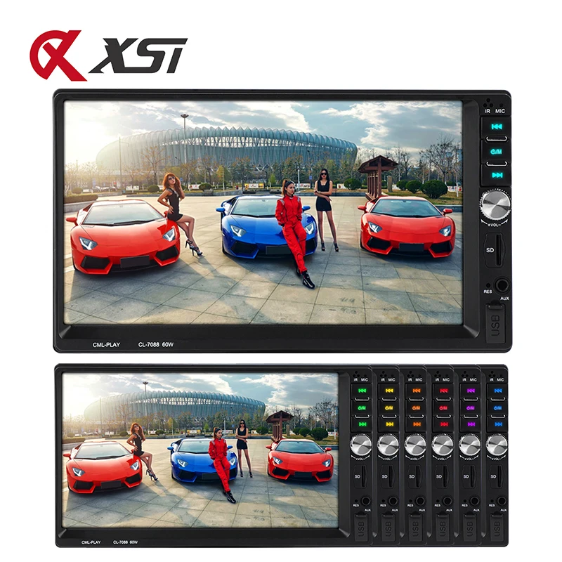 Автомагнитола 2 Din с сабвуфером стерео Bluetooth FM SD AUX USB сенсорный экран 7 дюймов HD MP5