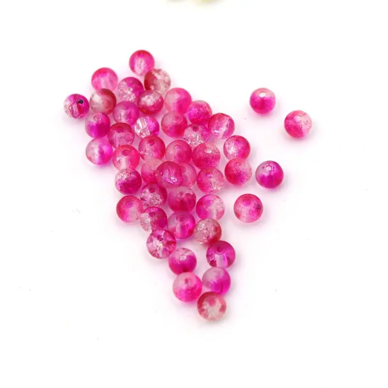 200 шт./лот разноцветные Круглые Стеклянные Бусины с отверстиями для изготовления