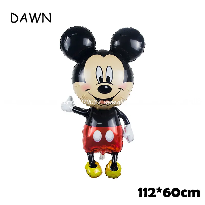 112cm mickey 112 см гигантский Микки Минни Маус мультяшный воздушный шар из фольги на день рождения воздушный шар детские украшения на день рождения классические игрушки подарок - Цвет: 112cm mickey
