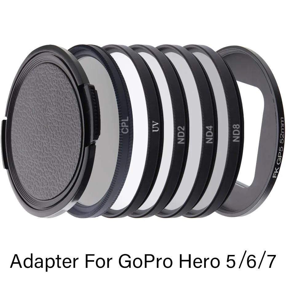 Фильтр для камеры Hero5/6/7 черный 52 мм UV CPL ND 2 4 8 набор фильтров нейтральной плотности