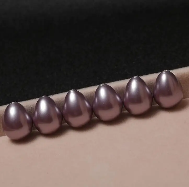 Wholesale natural special-shaped shell beads multi-specification half-hole water droplet shaped scattered purple | Украшения и