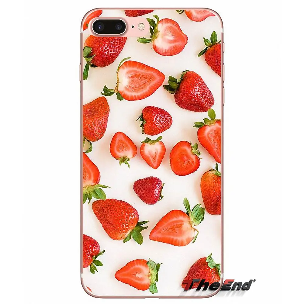 Мягкий чехол с рисунком клубники и фруктов для Samsung Galaxy S3 S4 S5 MINI S6 S7 edge S8 Plus Note 2 3 4 5