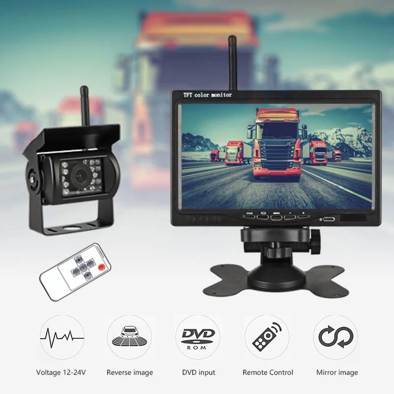 7 &quotпроводная беспроводная камера заднего хода TFT lcd Автомобильная вида