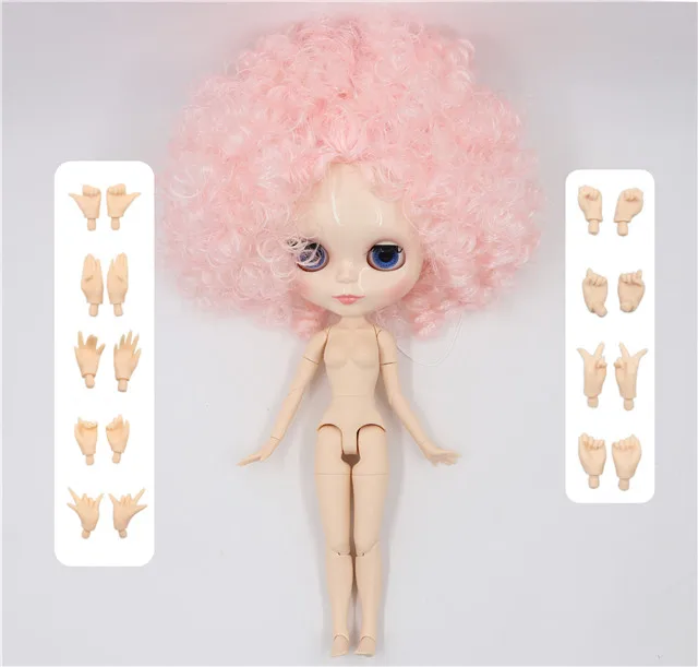 Ледяная фабрика blyth кукла 1/6 bjd белая кожа сустава тела бледно-розовые вьющиеся волосы 230QE126/QE300 подарок для девочки - Цвет: doll and hand AB