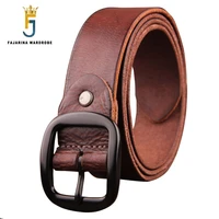 fajarina quality 38mm unique fashion unisex retro belts for men women jeans mens black red brown geunine leather belt n17fj177