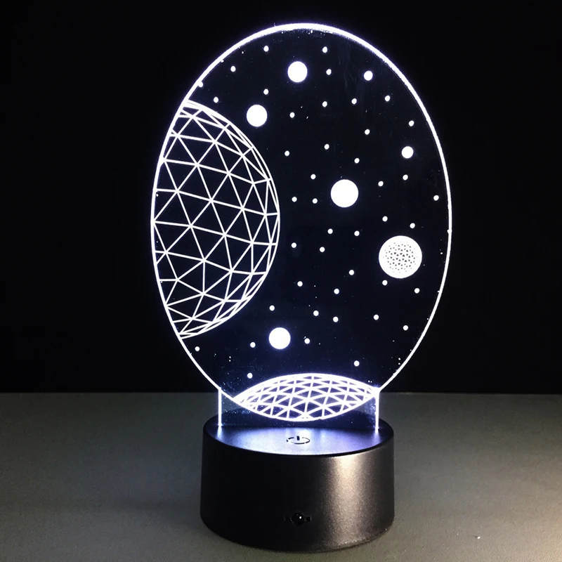 Фантазия Вселенная 3D Светодиодная Ночная лампа освещение 7 цветов Изменение