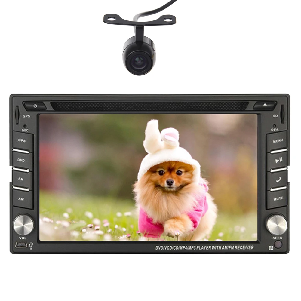 USB Stereo MP5 MP4 HeadUnit Car DVD Player GPS SD PC Audio EQ Logo Radio MP3 In Deck Receiver AMP Double Din 3D Map | Автомобили и