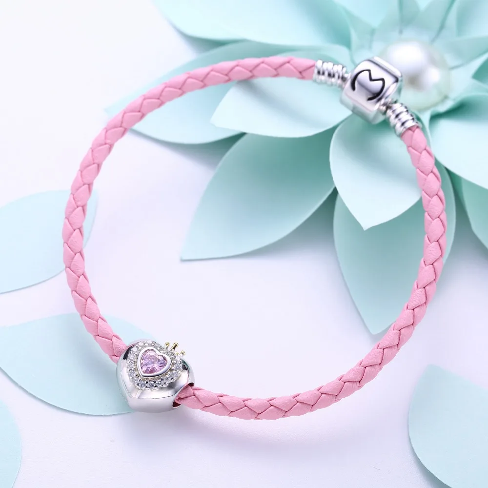 Видео! Комплект принцессы с сердечком серебряные бусины 925 пробы Подвески fit