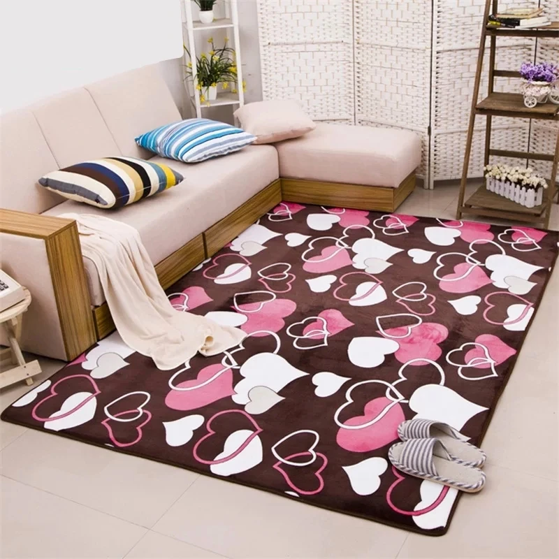 

Coral velvet Soft Carpet Area Rug Slip Resistant Door Floor big Mat For Bedroom bedside rug Livingroom not fade not drop hair