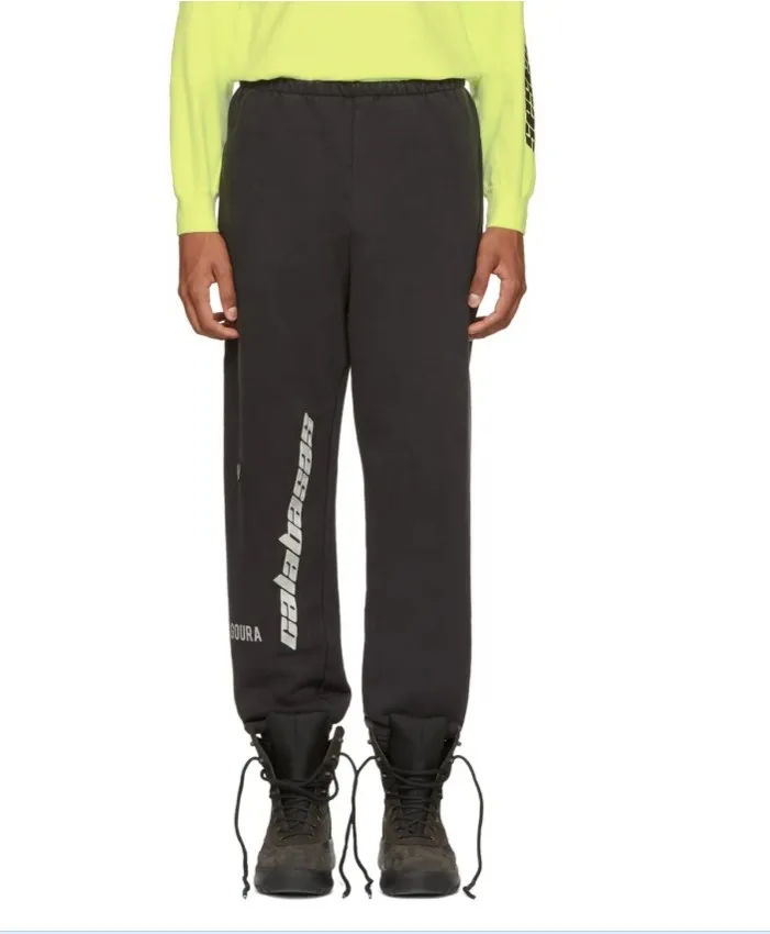 19SS Calabasas сезон 5 спортивные штаны для мужчин Вышивка Логотип Высокая улица хип хоп Kanye West джоггеры спортивные штаны сезон 5 брюки