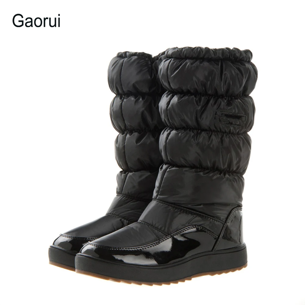 

Gaorui Women Mid-calf Snow Boots Minus Winter Boots New Brand Waterproof Shoes Woman Snow Boots Fur Plush Plus Size