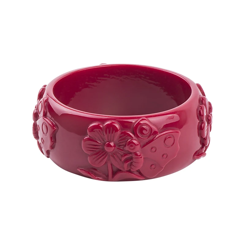 GuanLong гравировка резной цветок смола браслет Европейский Американский Мода