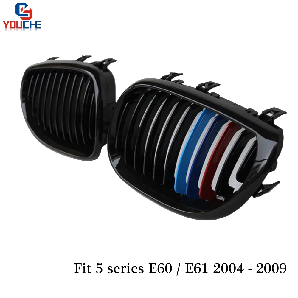 E60 1-slat Gloss M передний бампер Гриль передняя решетка радиатора для BMW 5 серии E61 2004-2009
