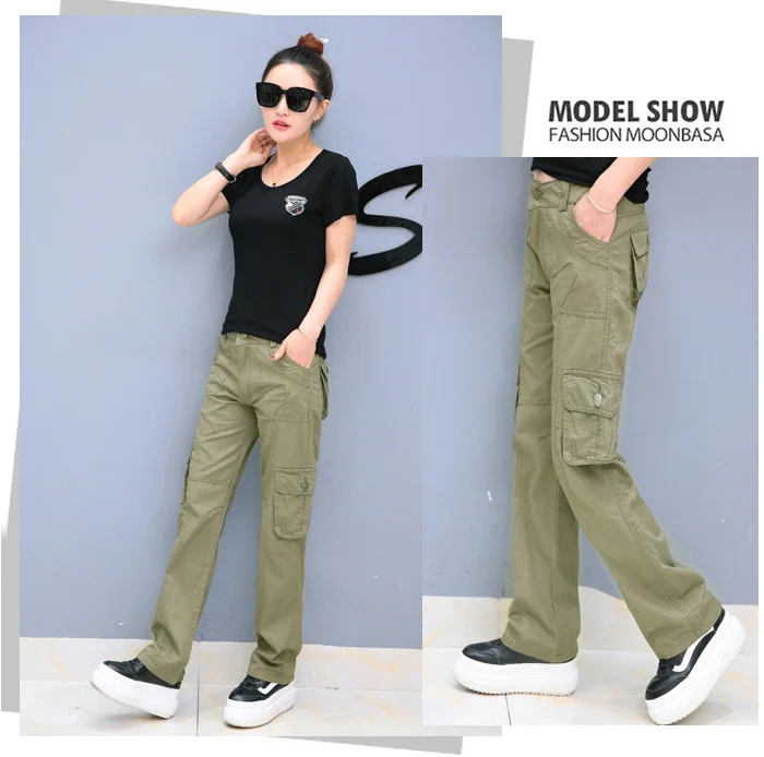 Woman's Overalls Multi Pocket Straight Trousers Spring Summer Outdoor Trekking Sports Hiking Pants Womens Military Cargo Pant