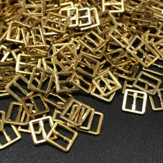 gold 20 шт многоцветная мини 7*8 мм Tri-glide пряжка ремня для Blyth куклы-Барби Одежда DIY Аксессуары - Цвет: gold