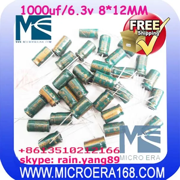 100 шт./лот материнской плате компьютера дисплей емкость 6.3 В/1000 МКФ 8*12 мм|computer bags for