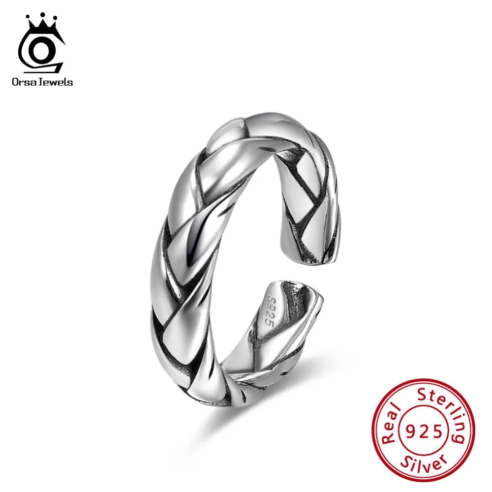 ORSA JEWELS 925 пробы Серебряное женское регулируемое кольцо стекируемые женские серебряные кольца для женщин юбилейное ювелирное изделие SR129