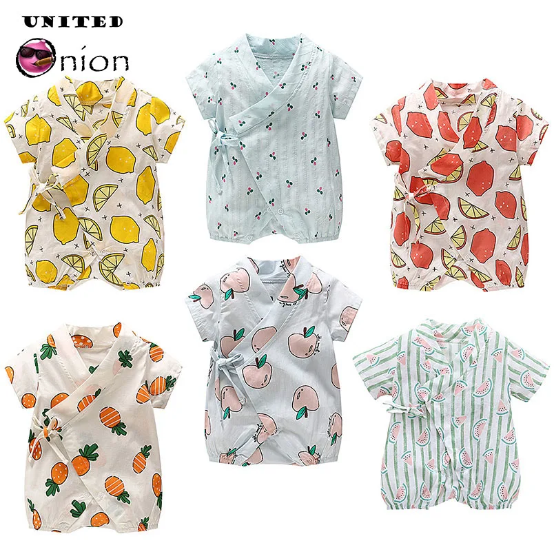 Детский комбинезон на каждый день для новорожденных 0 24 месяцев с принтом фруктов
