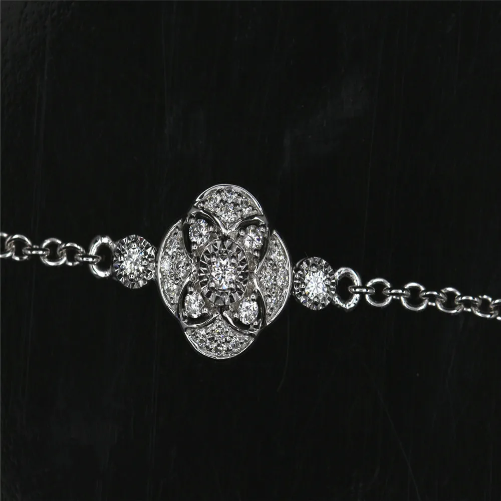 Роскошный золотой браслет в форме сердца LASAMERO 0.227CTW с натуральным бриллиантом и